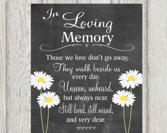 Memorial table In loving memory printable Wedding memorial sign Memorial quotes Those we love don't go .. Reception sign 5x7 + 8x10 DOWNLOAD