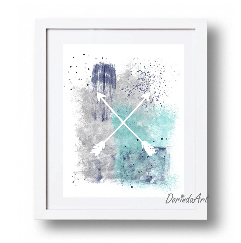 Navy Blue Gray and Turquoise Boy Bedroom wall art decor ...