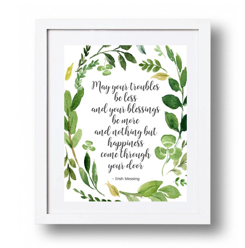 Irish Blessing Printable Decor Irish Quote Irish Print Green Etsy Canada