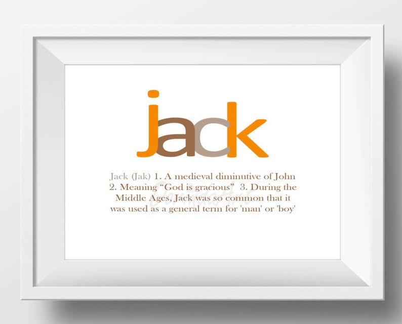 Name meaning print Personalized Baptism gift Boys Custom New baby boy gift Nursery art Christening gifts for boys Printable Digital name art