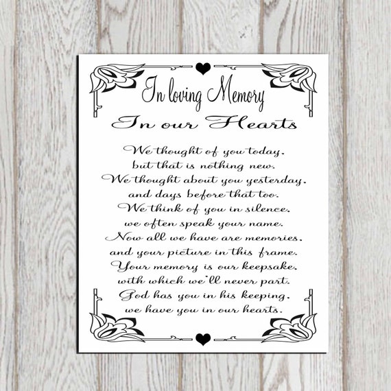 in loving memory printable