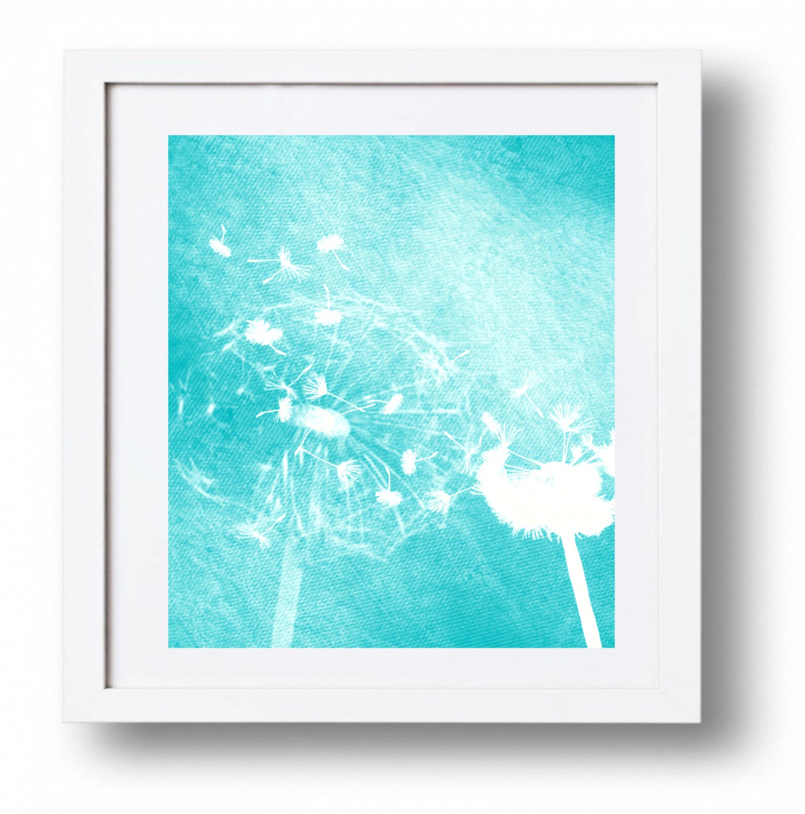Dandelion Wall Art Dandelion Decor Turquoise Home Decor Etsy
