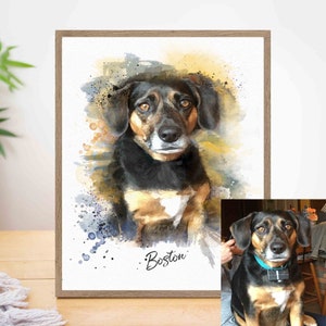 Watercolour Pet Portrait Painting, Personalised Pet Portrait, Pet Illustration, Custom Dog Portrait Drawing, Pet Memorial Gift, Pet Loss