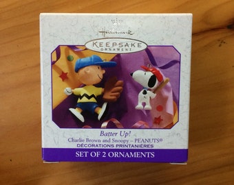 hallmark keepsake peanuts batter up set of two snoopy charlie brown baseball handcrafted ornaments christmas holiday decoration - Snoopy Decorations For Christmas hallmark keepsake peanuts batter up set of two snoopy charlie brown baseball handcrafted ornaments christmas holiday decoration - Snoopy Decorations For Christmas