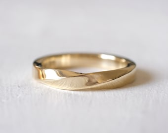14K Gelbgold Möbiusring 3 mm : Einzigartiger Jubiläumsring