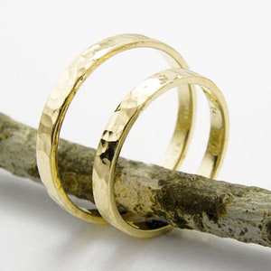 Matching his and hers wedding bands - Couples wedding band set - Couples ring set gold - 14k gold wedding band his and hers - His hers rings