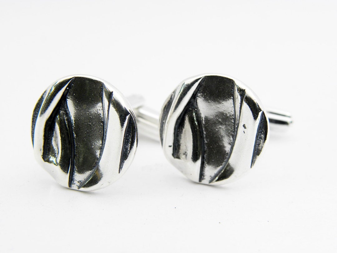 Silver Cufflinks Jewish Cufflinks Folded Tallitround Cuff Links