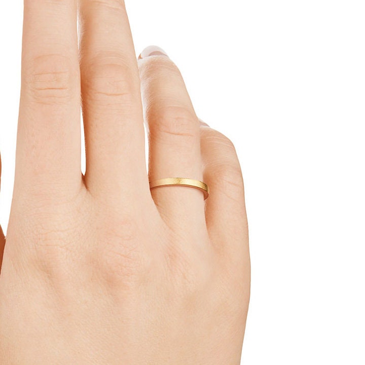 Handmade Hebrew Wedding Ring, Comfort Fit 14k Yellow Gold Ring, Ani Le ...
