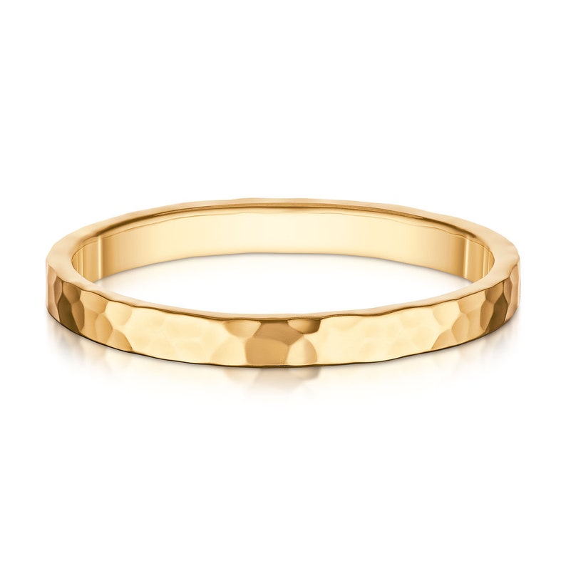 Yellow gold 14k solid gold wedding ring-Comfort fit wedding band--Handmade-2mm-Hammered shiny finish-Free shipping-Free engraving.