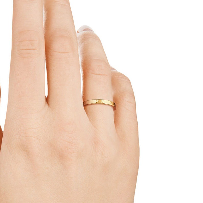 Yellow gold 14k solid gold wedding ring-Comfort fit wedding band--Handmade-2mm-Hammered shiny finish-Free shipping-Free engraving.