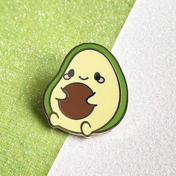 Chubby Avocado Buddy Cute Vegetable Vegan Kawaii Super Food Hard Enamel Lapel Pin