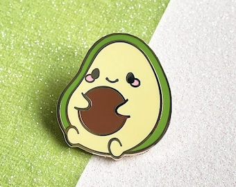 Chubby Avocado Buddy Cute Vegetable Vegan Kawaii Super Food Hard Enamel Lapel Pin