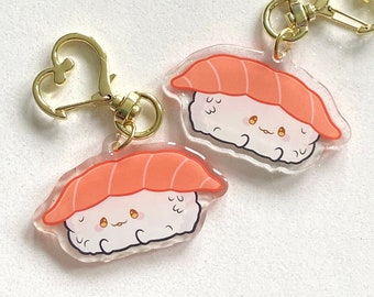Sushi Buddy Keychain Cute Salmon Nigiri Kawaii Japanese Food 2" Acrylic Charm