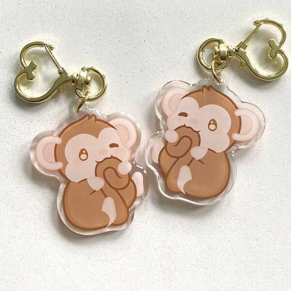 Monkey Keychain Etsy