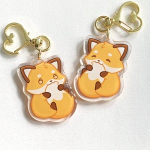 Cute Fox Acrylic Keychain • Animal Keyring