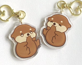 Loutre mignonne Munchimal Kawaii Animal Porte-clés 2" Charme Acrylique