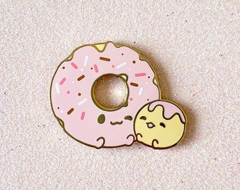 Doughnut Buddy Enamel Pin Cute Pastry Cake Sweet Kawaii Food Lapel Badge