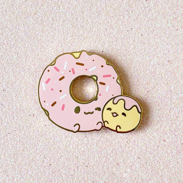 Doughnut Buddy Enamel Pin Cute Pastry Cake Sweet Kawaii Food Lapel Badge