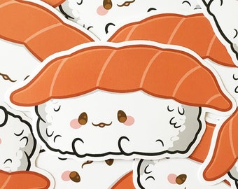 Sushi Buddy Cute Kawaii Salmon Nigiri 8cm Vinyl Notebook Laptop Phone Sticker