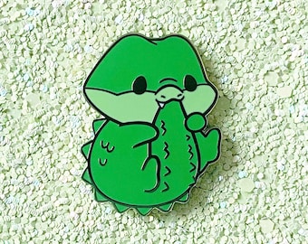 Cute Crocodile Enamel Pin • Animal Lapel Pin Badge