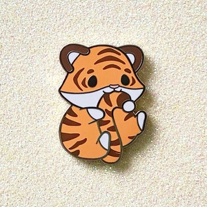 Cute Tiger Enamel Pin • Animal Lapel Pin Badge