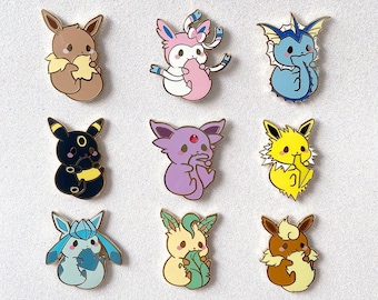 Cute Chubby Eeveelution Kawaii Fox Animal Eevee Enamel Pin Lapel Badge