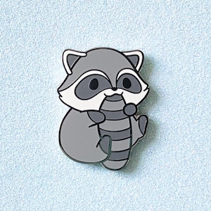 Cute Raccoon Enamel Pin • Animal Lapel Pin Badge