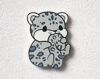 Cute Snow Leopard Enamel Pin • Animal Lapel Pin Badge