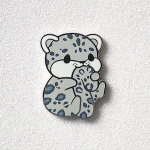 Cute Snow Leopard Enamel Pin • Animal Lapel Pin Badge