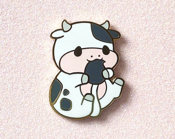 Cute Cow Enamel Pin • Animal Lapel Pin Badge