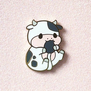 Cute Cow Enamel Pin • Animal Lapel Pin Badge