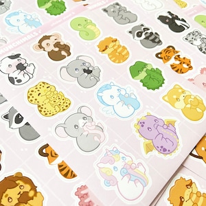 Cute Munchimals Sticker Sheet Kawaii Animals Journal Planner Laptop Phone Stickers