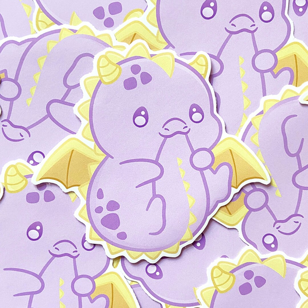 Dragon Sticker Cute Animal Vinyl Stickers Kawaii Decal Etsy