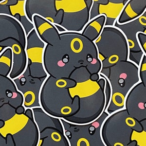 Cute Chubby Eevee Sylveon Leafeon Eeveelution Kawaii Animal Fox 8cm Gloss Vinyl Notebook Laptop Phone Sticker Umbreon