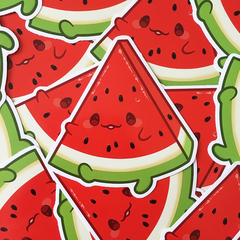 Watermelon Buddy Cute Fruit Kawaii Melon 8cm Vinyl Notebook Etsy