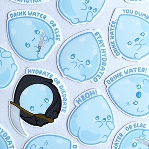 Trink Wasser Erinnerung Aufkleber - Süß Bleibe Trinkt Motivation Aufkleber - Kawaii Wasser Flasche Notebook Laptop Deko Aufkleber
