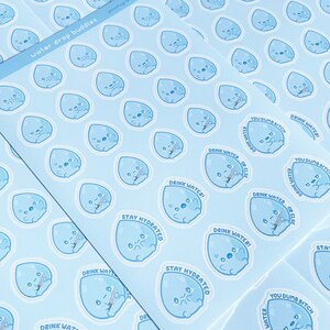 Trink Wasser Motivation Sticker Bogen - Niedliche Hydrat Tracker Aufkleber - Kawaii Planer Journal Deko Aufkleber