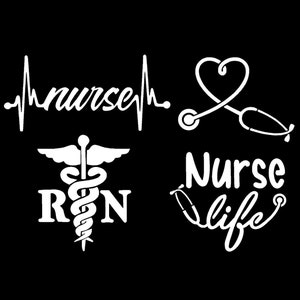 Nurse RN Decals 4 pack