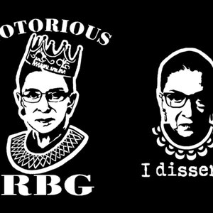 Ruth Bader Ginsberg Decals, Notorious RBG, I Dissent