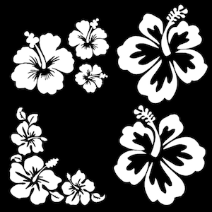 Hibiscus Decals 4 pack