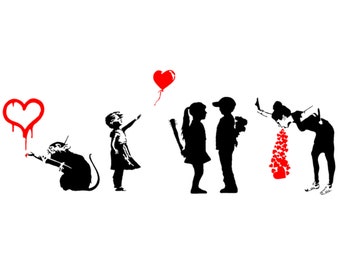 Banksy Love Decal 4 Pack
