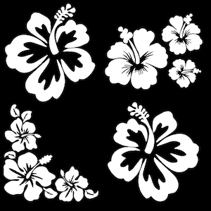 Large Hibiscus Flower Decal 4 Pack *Large ~5&quot;*