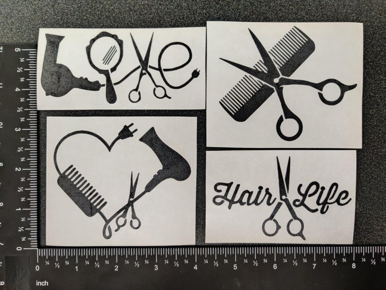 Hair Stylist Decals Love Heart Comb and Scissors Hair Life Etsy