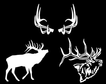 Elk Raking Decal 4 Pack - Small 3.5"