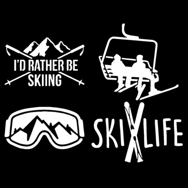 Skiing Decal 4 Pack