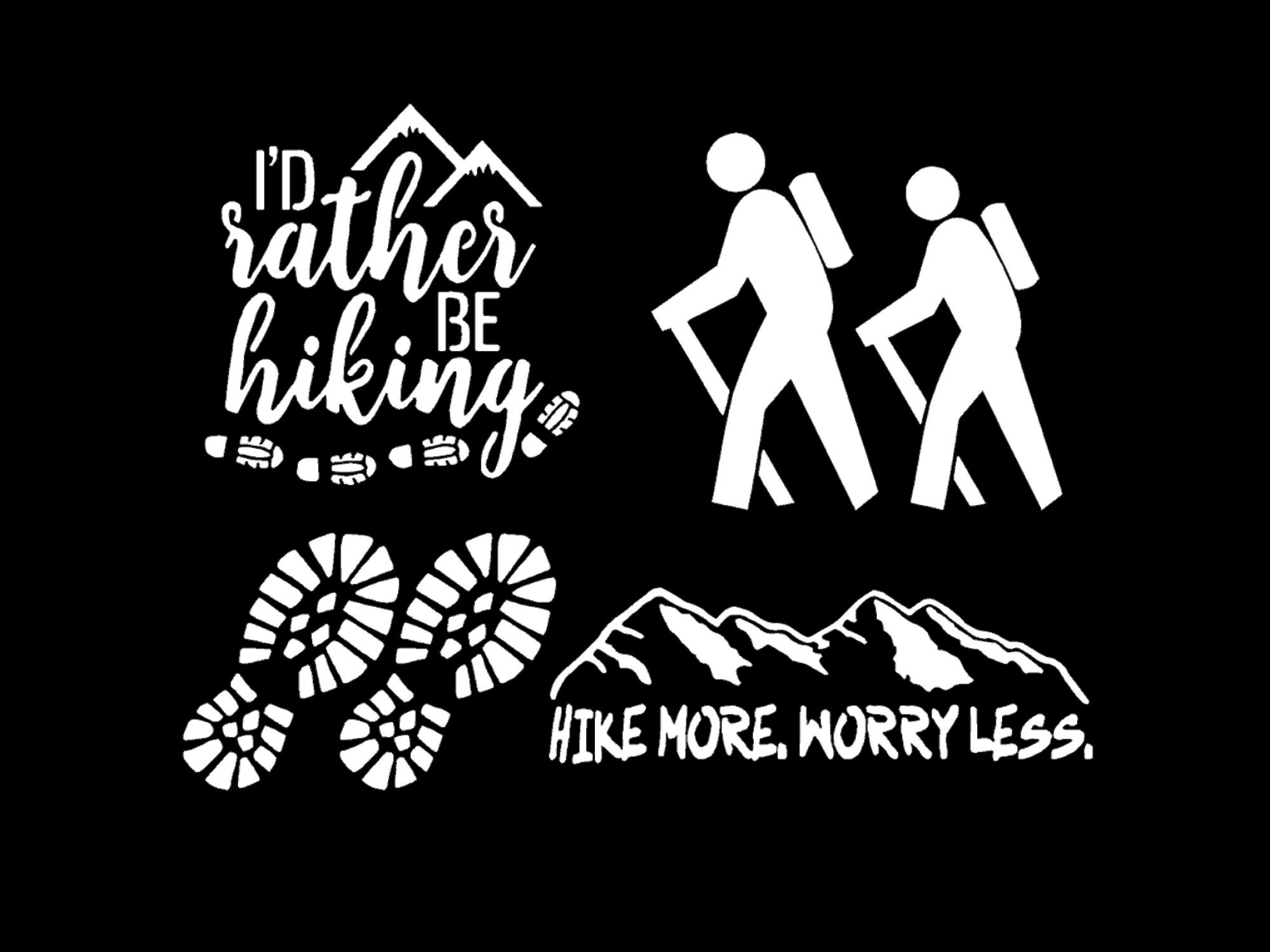 Hiking Decal 4Pack Etsy