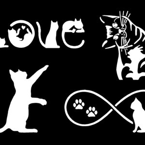 Cat Decal 4 Pack