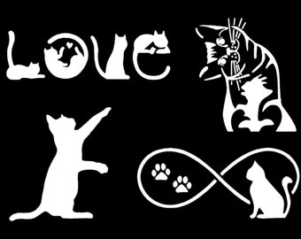 Cat Decal 4 Pack