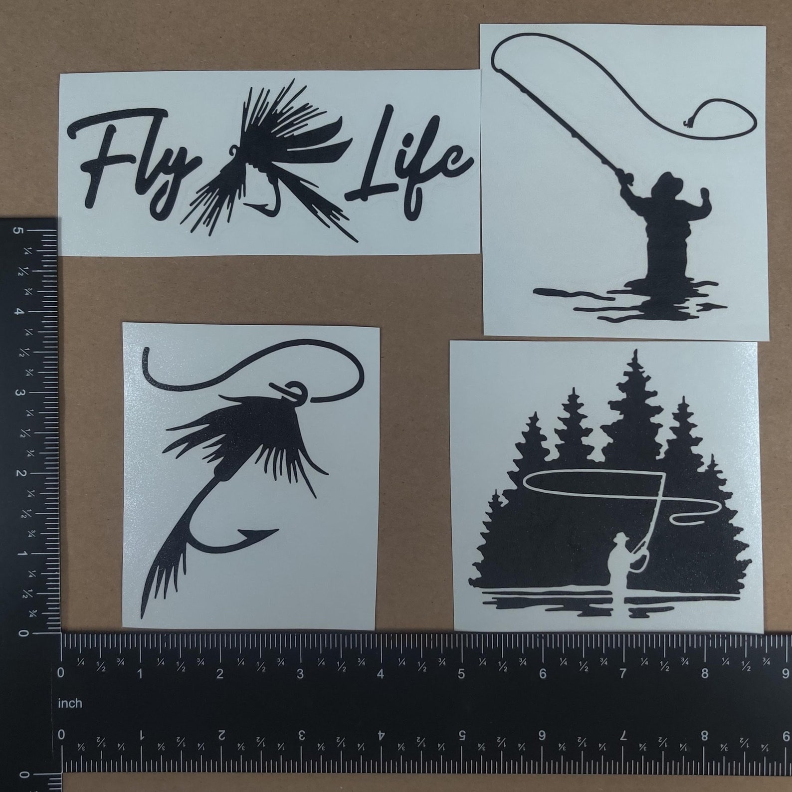 Fly Fishing Decals 4 Pack Etsy