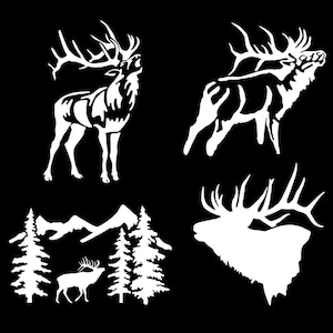 Elk Bulging Decal 2 Pack - Small 3.5&quot; or Large 5&quot;